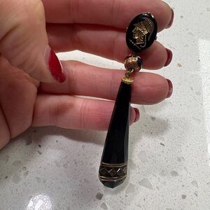 Black and Gold Drop Earrings